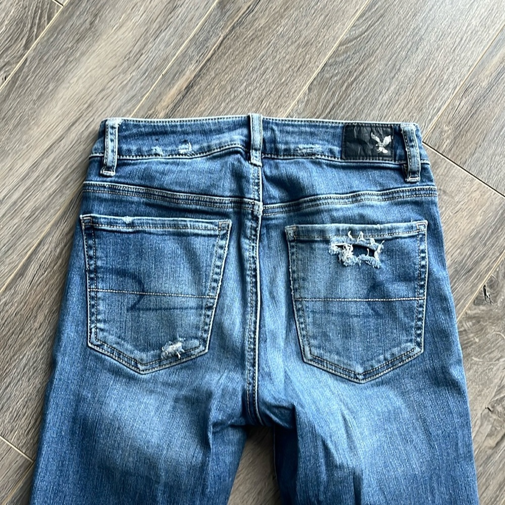 AMERICAN EAGLE Distressed Blue Skinny Jeans - Picture 7 of 8